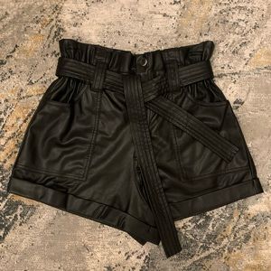 ZARA Vegan Leather / Faux Leather Shorts
